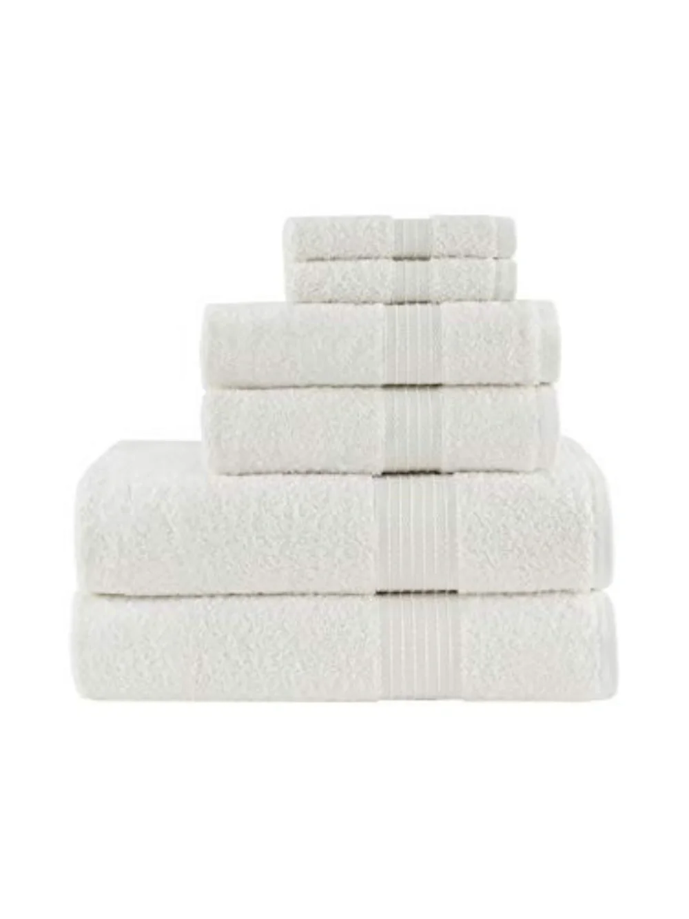 Madison Park 6-PC Organic Cotton Towel Set White Quick Dry Absorbent Multi-Size